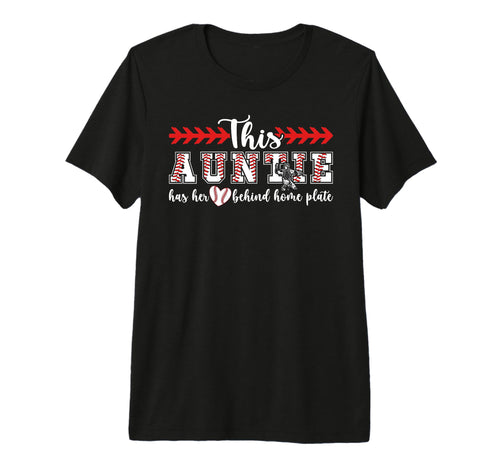 Proud Auntie Baseball Catcher Aunt Tri T-Shirt - Trendy Graphic Unisex - T-Shirt, Sweatshirt, Hoodie