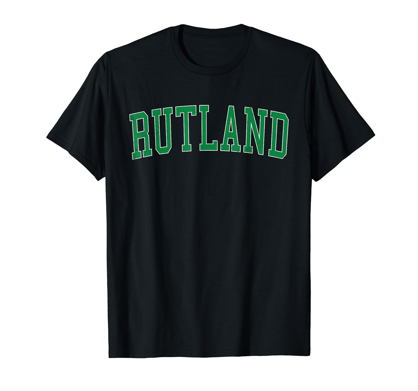 Rutland Vt Distressed Green Varsity T-Shirt - Fun Novelty Design for Adults - T-Shirt, Sweatshirt, Hoodie