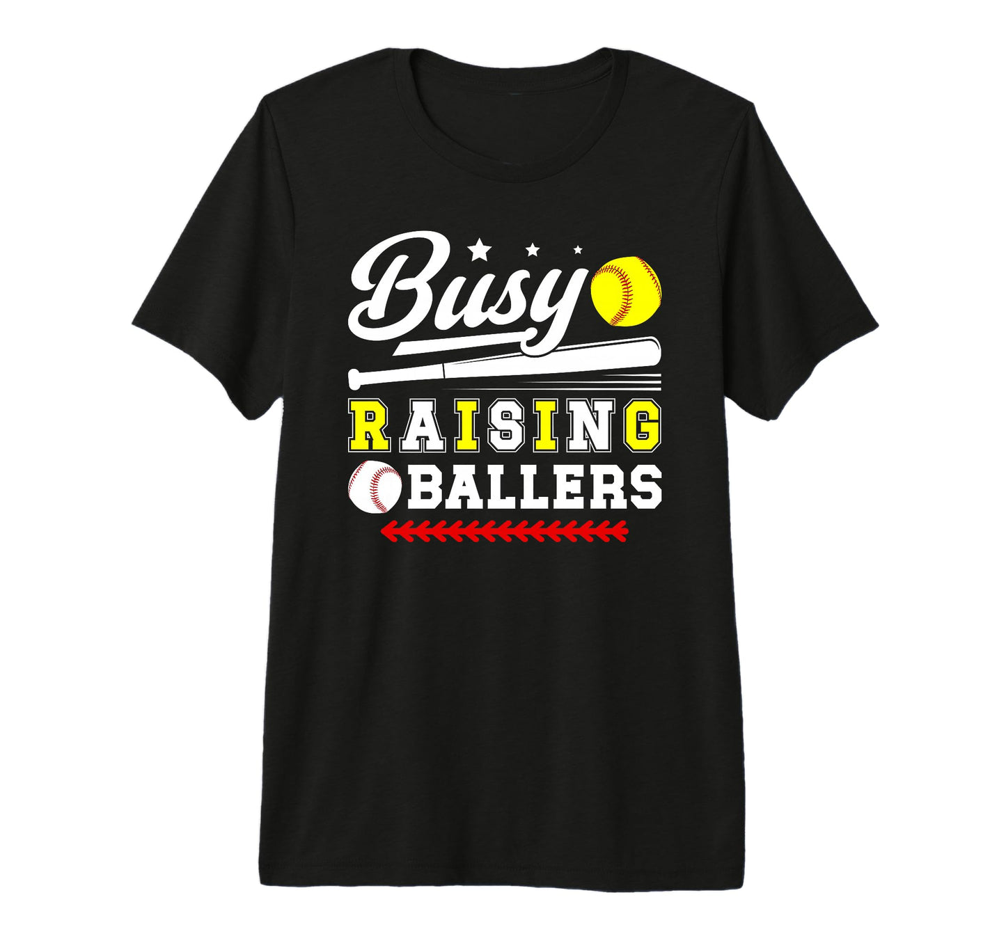 Mens Busy Raising Ballers Softball T-Shirt - Unique Graphic Unisex - T-Shirt, Sweatshirt, Hoodie