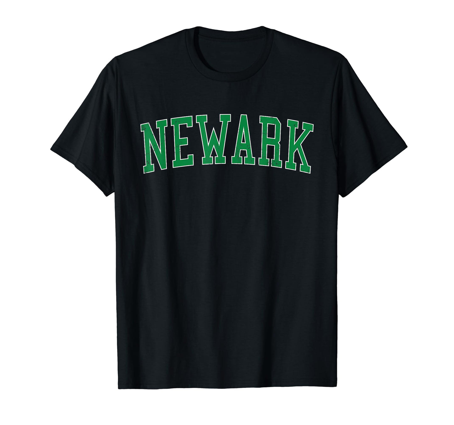 Newark De Distressed Green Varsity T-Shirt - Streetwear Style for Adults - T-Shirt, Sweatshirt, Hoodie