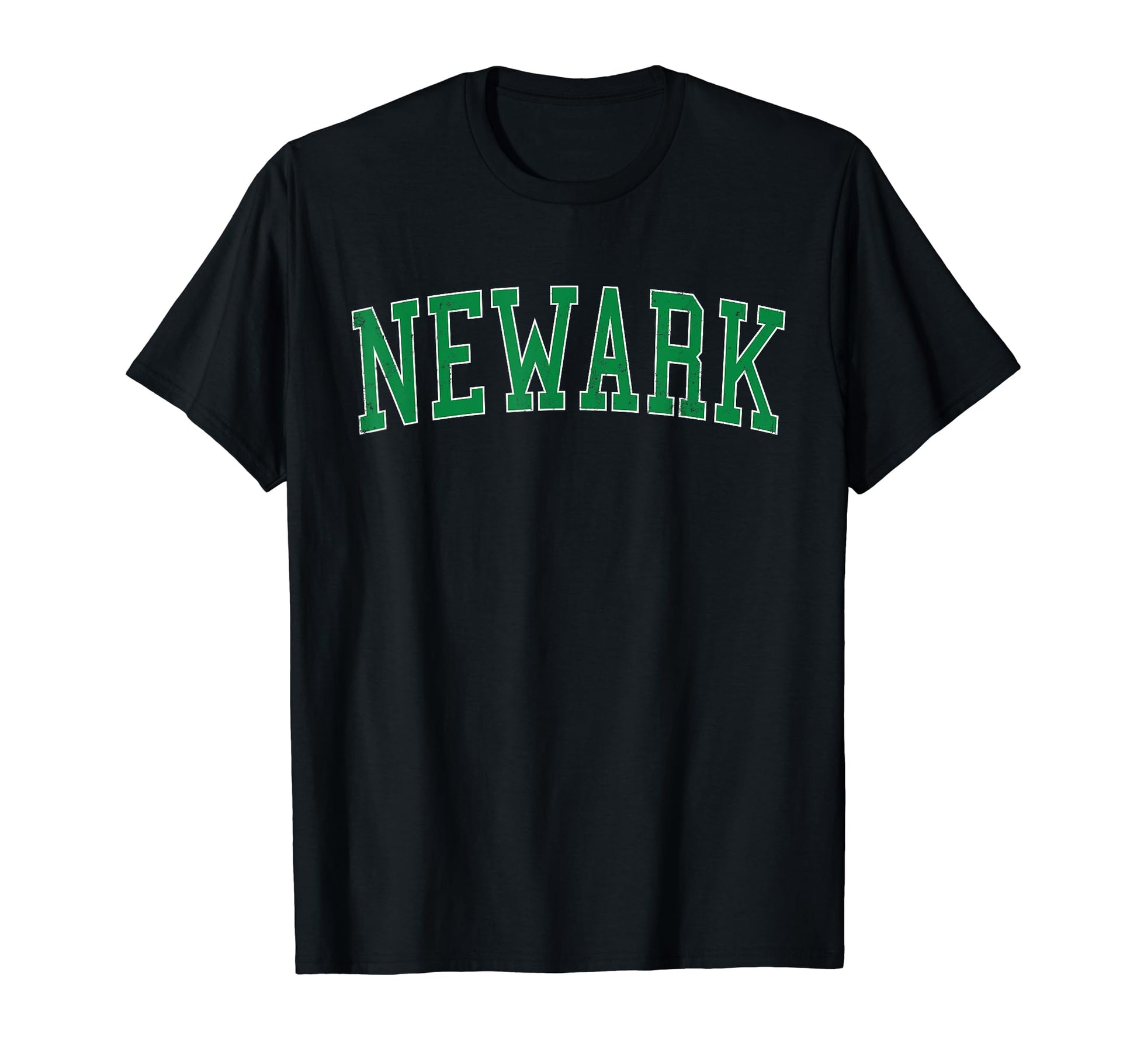 Newark De Distressed Green Varsity T-Shirt - Streetwear Style for Adults - T-Shirt, Sweatshirt, Hoodie