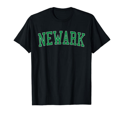 Newark De Distressed Green Varsity T-Shirt - Streetwear Style for Adults - T-Shirt, Sweatshirt, Hoodie