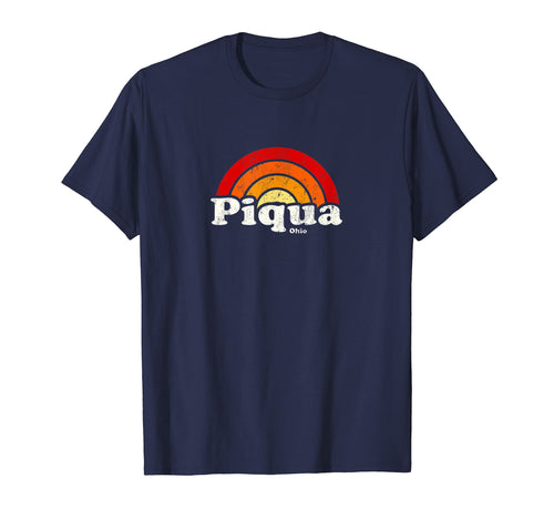 Piqua Ohio Oh 70S Rainbow T-Shirt - Graphic Print Unisex - T-Shirt, Sweatshirt, Hoodie