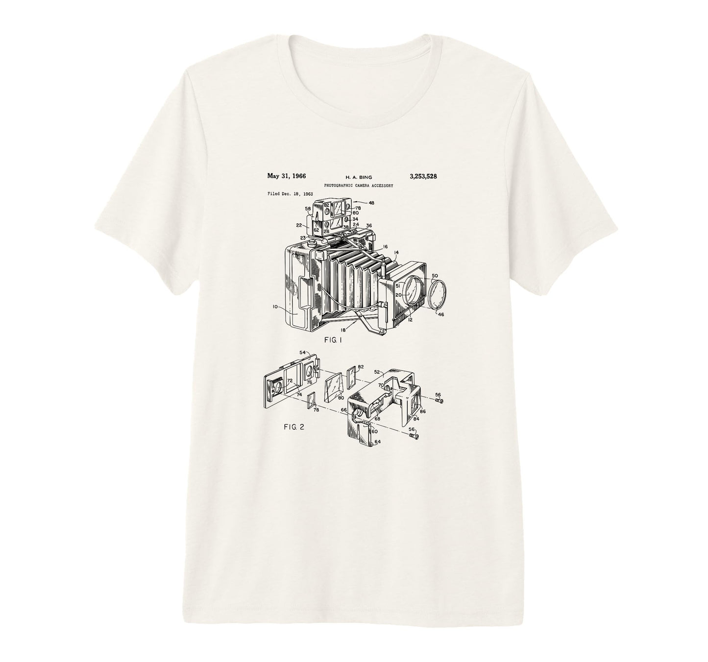Camera Diagram Patent 1966 Photography T-Shirt - Trendy Graphic Men Women - T-Shirt, Sweatshirt, Hoodie