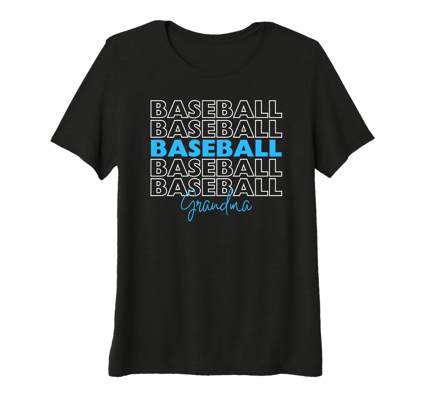 Womens Baseball Grandma Blue Baseball T-Shirt - Unique Graphic Unisex - T-Shirt, Sweatshirt, Hoodie