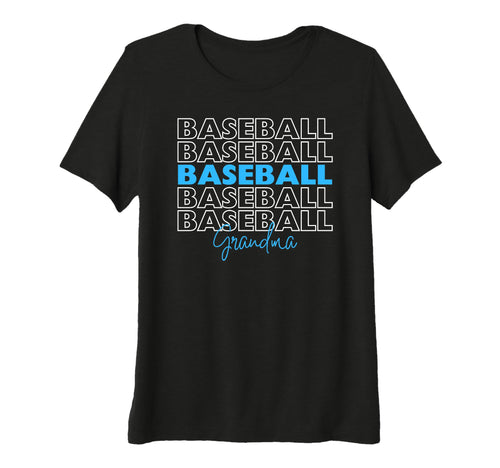Womens Baseball Grandma Blue Baseball T-Shirt - Unique Graphic Unisex - T-Shirt, Sweatshirt, Hoodie