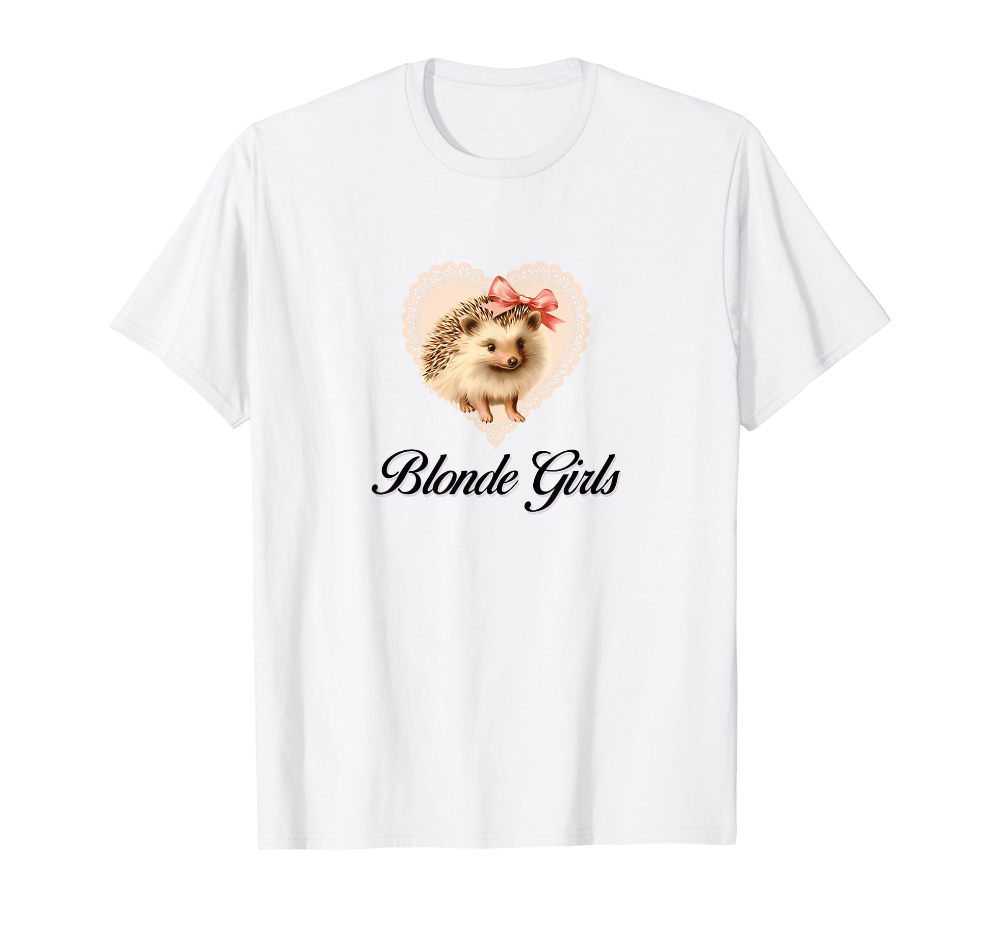 Blonde Hedgehog Coquette Bow Girlcore T-Shirt - Unique Graphic Men Women - T-Shirt, Sweatshirt, Hoodie