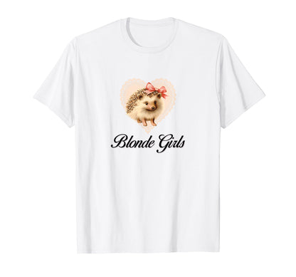 Blonde Hedgehog Coquette Bow Girlcore T-Shirt - Unique Graphic Men Women - T-Shirt, Sweatshirt, Hoodie