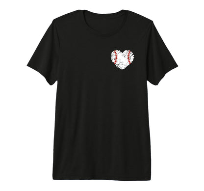 Pocket Baseball Heart Softball Mom Dad T-Shirt - Unique Graphic Men Women - T-Shirt, Sweatshirt, Hoodie
