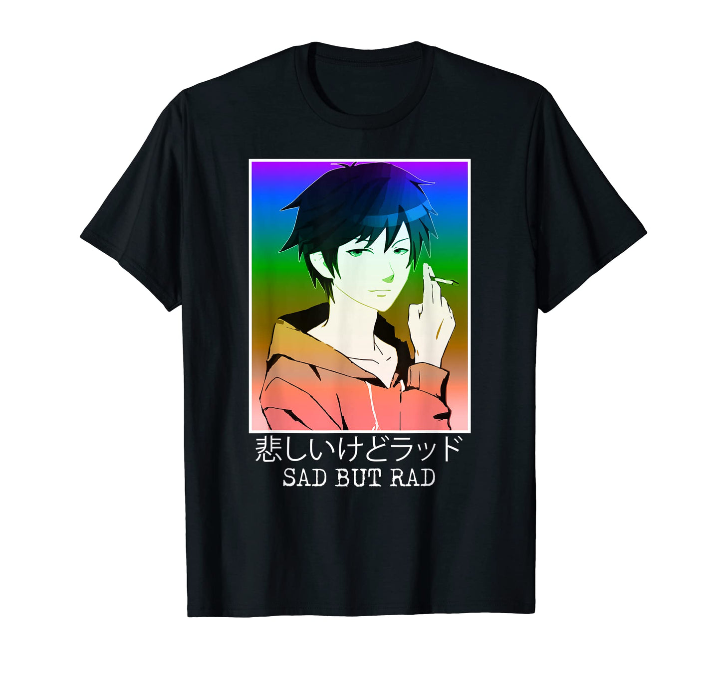 Smoking Anime Manga Vaporwave T-Shirt - Minimalist Print Men Women - T-Shirt, Sweatshirt, Hoodie