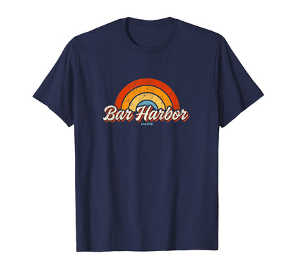Bar Harbor Maine Me Rainbow 70S T-Shirt - Custom Art Print for Adults - T-Shirt, Sweatshirt, Hoodie