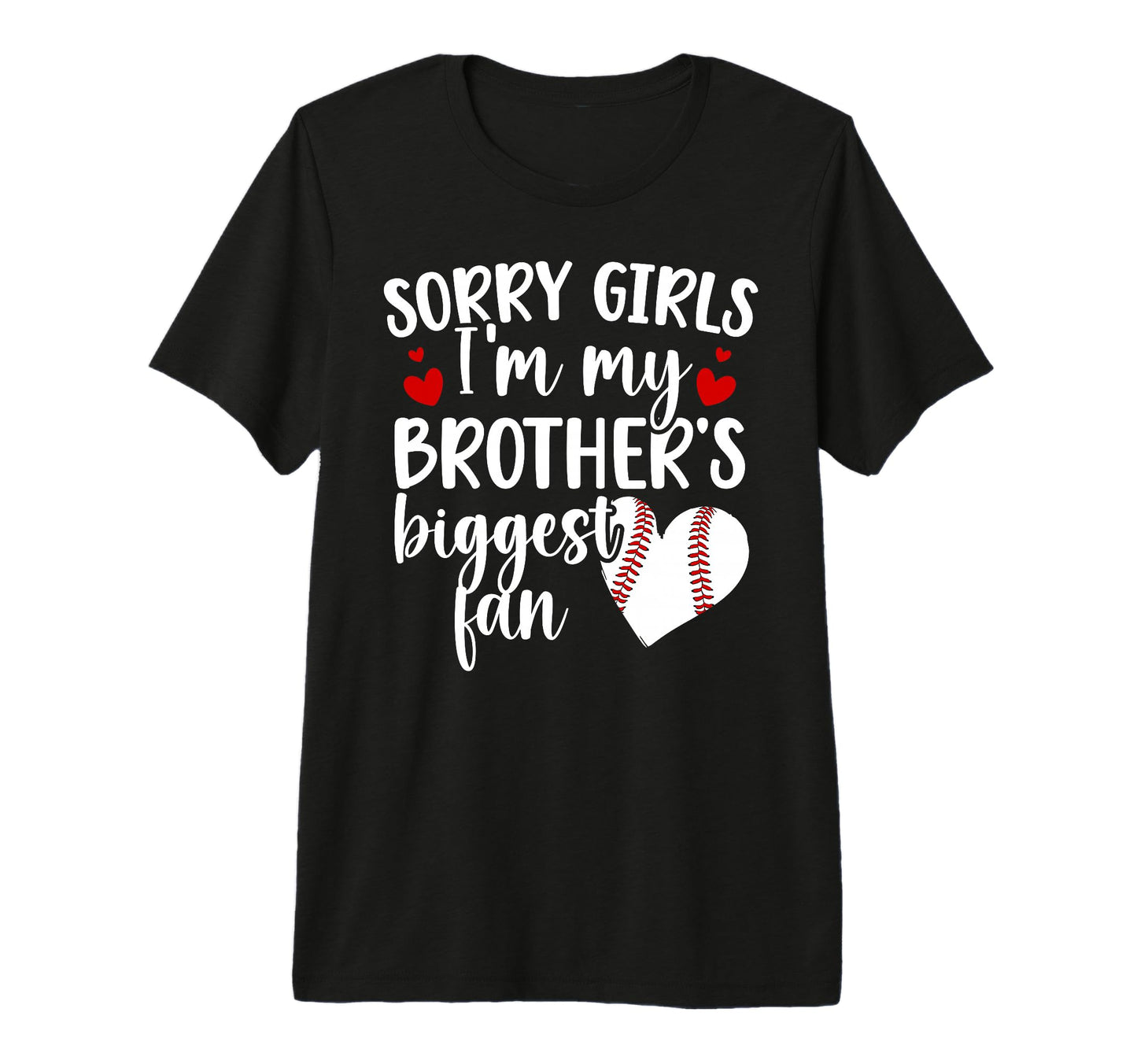 Brothers Biggest Fan Baseball Sister T-Shirt - Graphic Print for Adults - T-Shirt, Sweatshirt, Hoodie