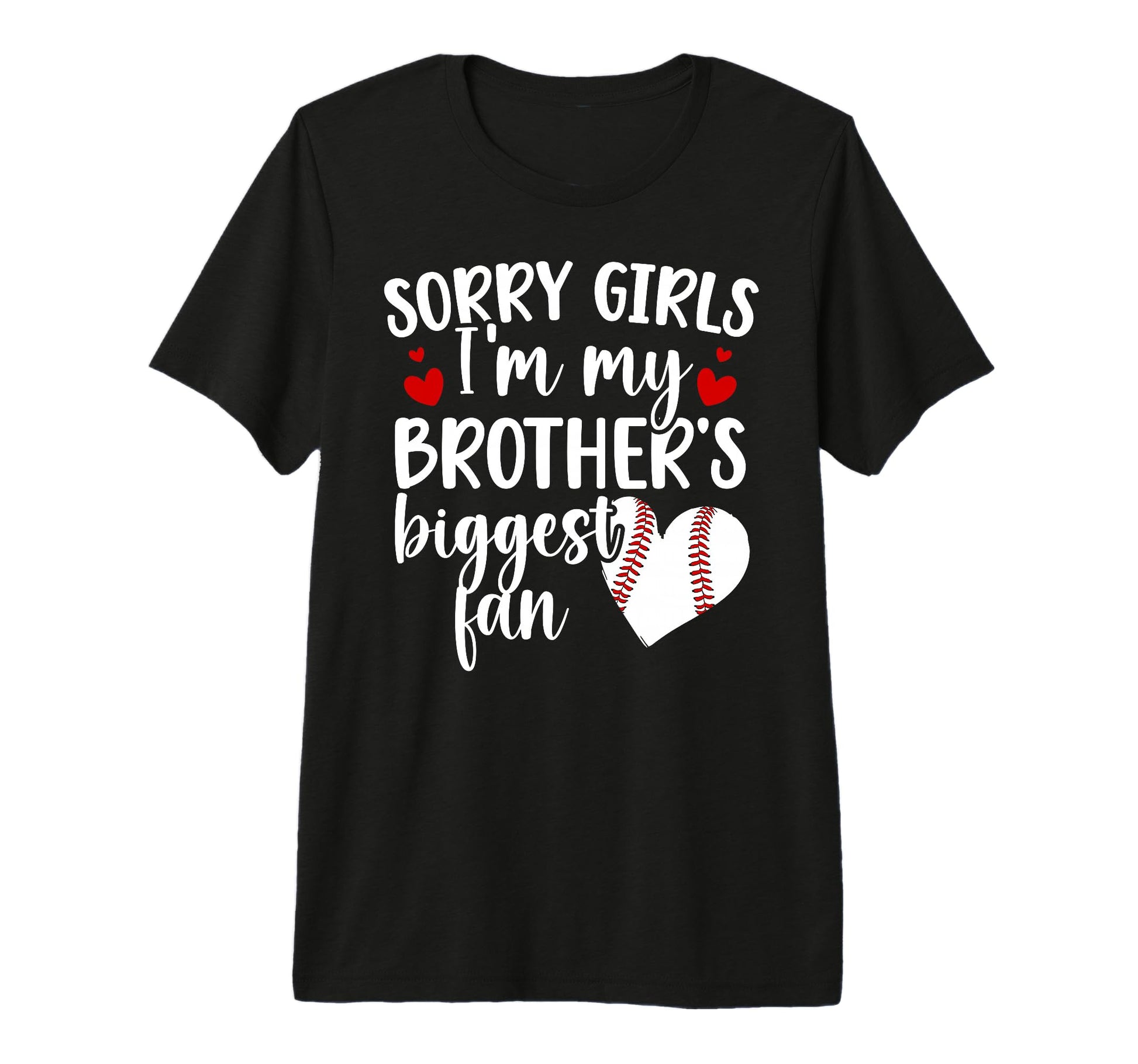Brothers Biggest Fan Baseball Sister T-Shirt - Graphic Print for Adults - T-Shirt, Sweatshirt, Hoodie