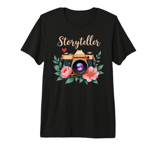 Photo Camera Flowers Storyteller T-Shirt - Unique Graphic Unisex - T-Shirt, Sweatshirt, Hoodie