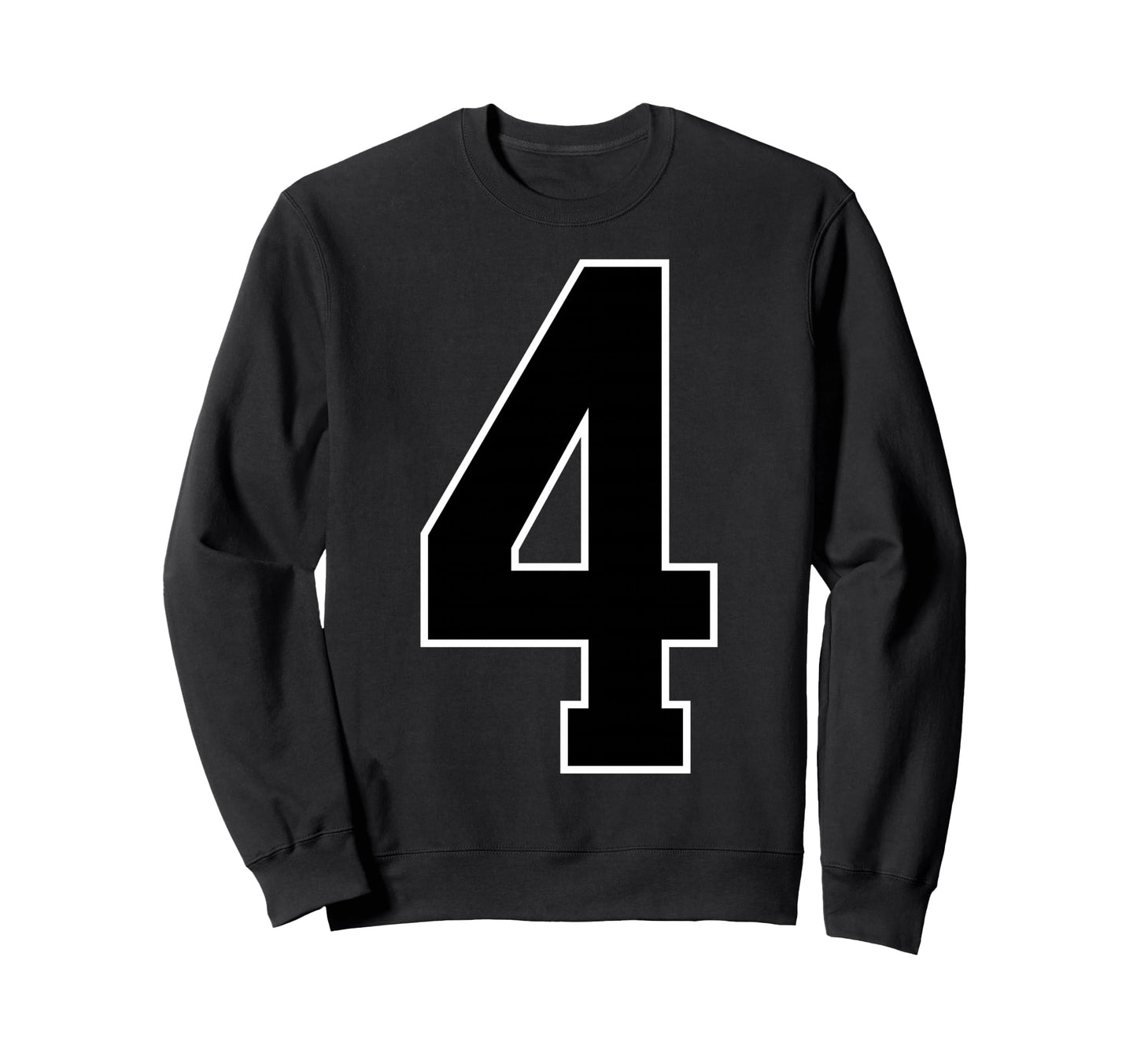 Black Sports Team Number 4 Sweatshirt - Minimalist Print Unisex - T-Shirt, Sweatshirt, Hoodie
