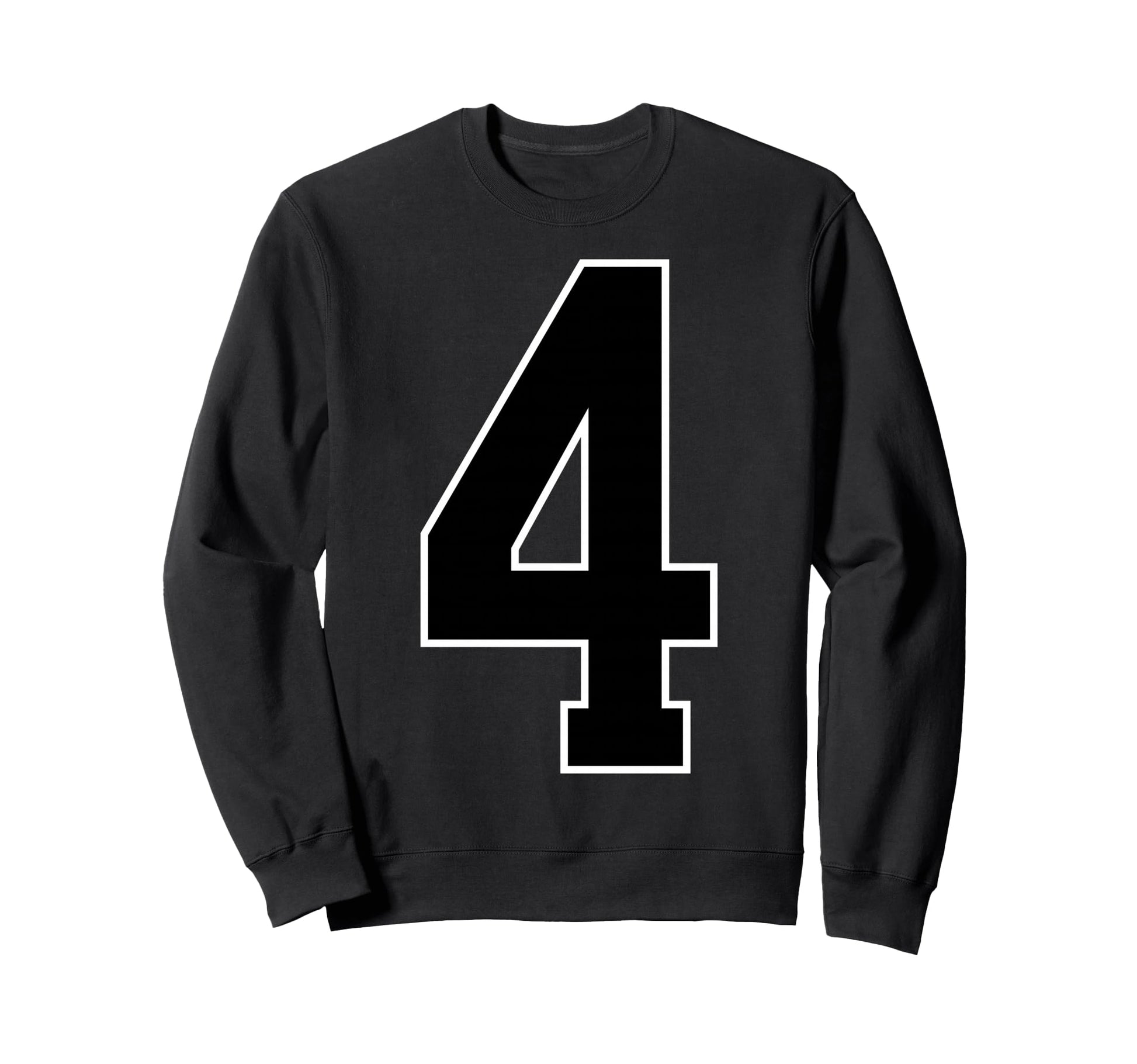 Black Sports Team Number 4 Sweatshirt - Minimalist Print Unisex - T-Shirt, Sweatshirt, Hoodie