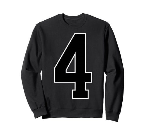 Black Sports Team Number 4 Sweatshirt - Minimalist Print Unisex - T-Shirt, Sweatshirt, Hoodie