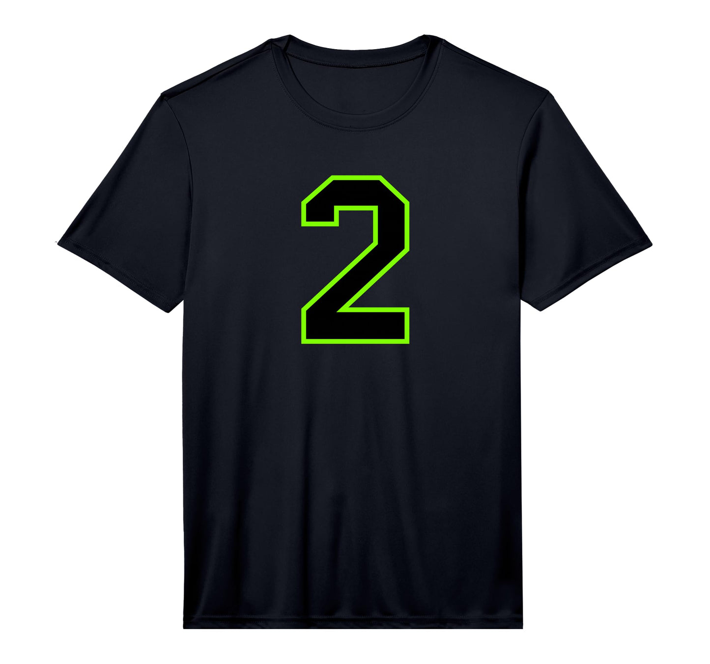 Green Black Sports Team Number 2 T-Shirt - Fun Novelty Design Men Women - T-Shirt, Sweatshirt, Hoodie