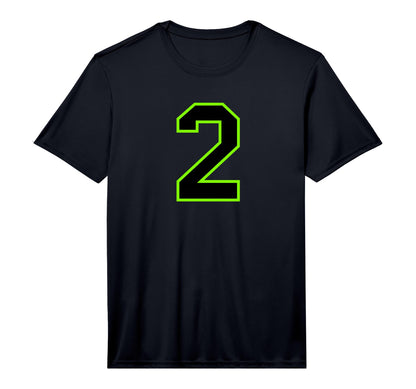 Green Black Sports Team Number 2 T-Shirt - Fun Novelty Design Men Women - T-Shirt, Sweatshirt, Hoodie