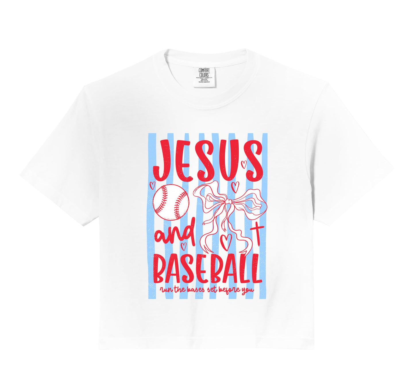 Jesus And Baseball Coquette Bow T-Shirt - Minimalist Print for Adults - T-Shirt, Sweatshirt, Hoodie