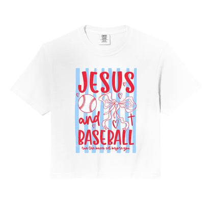 Jesus And Baseball Coquette Bow T-Shirt - Minimalist Print for Adults - T-Shirt, Sweatshirt, Hoodie