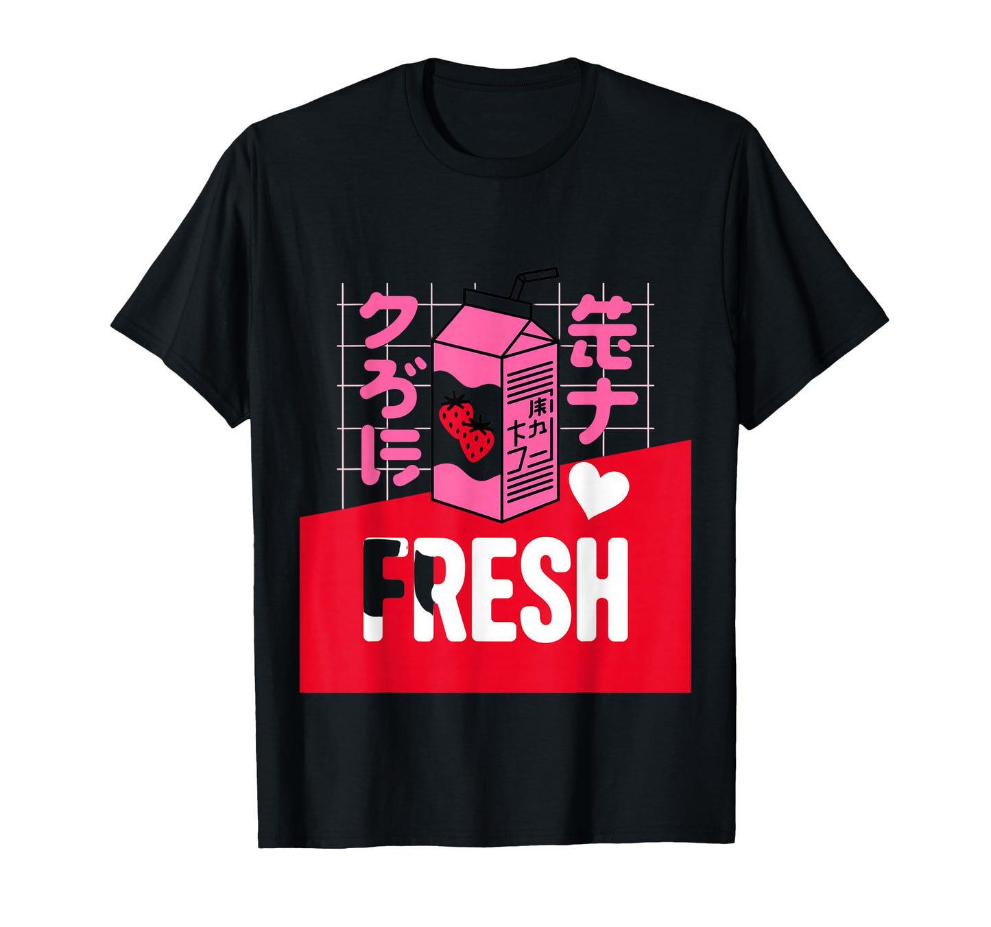 Fresh Strawberry Milk Kawaii T-Shirt - Fun Novelty Design Men Women - T-Shirt, Sweatshirt, Hoodie