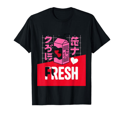 Fresh Strawberry Milk Kawaii T-Shirt - Fun Novelty Design Men Women - T-Shirt, Sweatshirt, Hoodie