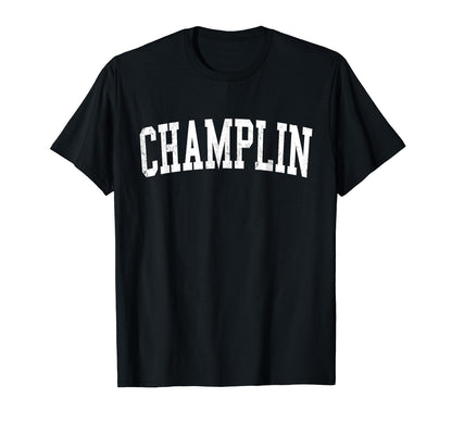 Champlin Mn Distressed White Varsity T-Shirt - Trendy Graphic for Adults - T-Shirt, Sweatshirt, Hoodie
