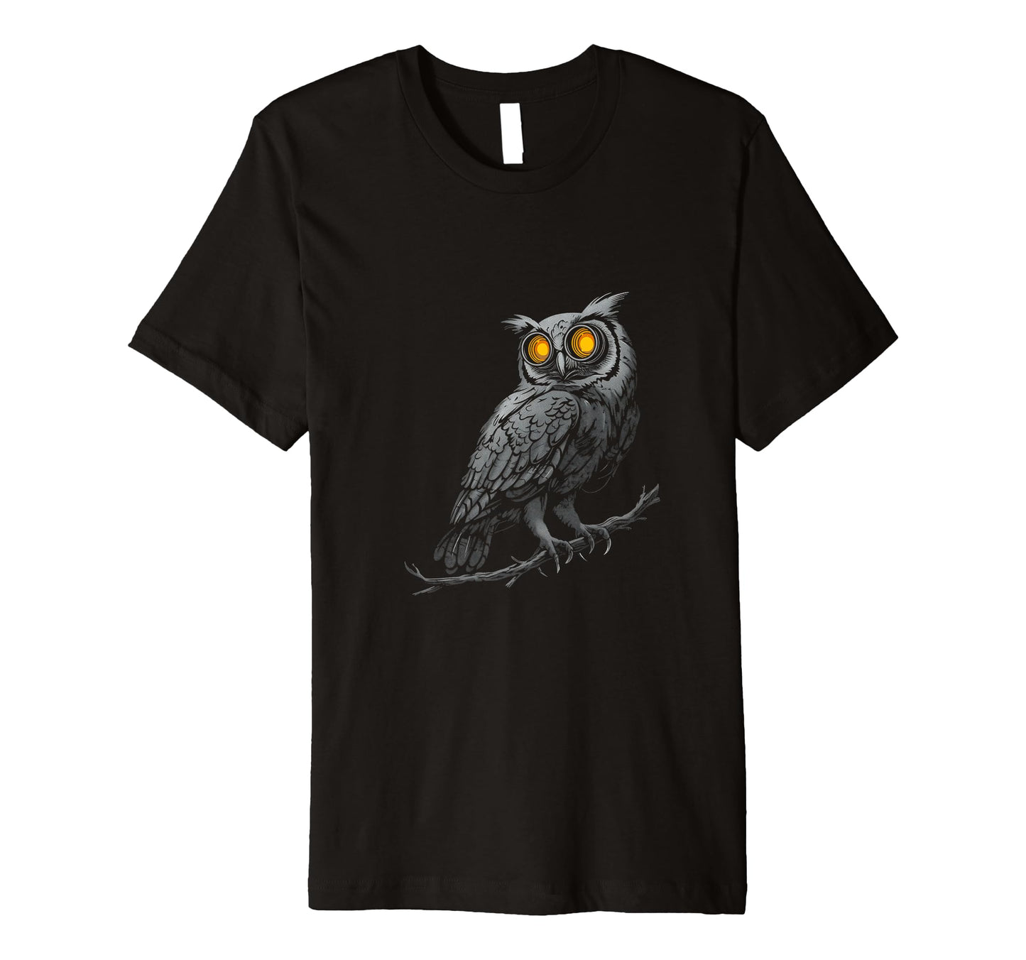 Owl Branch Camera Lenses As Eyes T-Shirt - Casual Everyday Wear Men Women - T-Shirt, Sweatshirt, Hoodie
