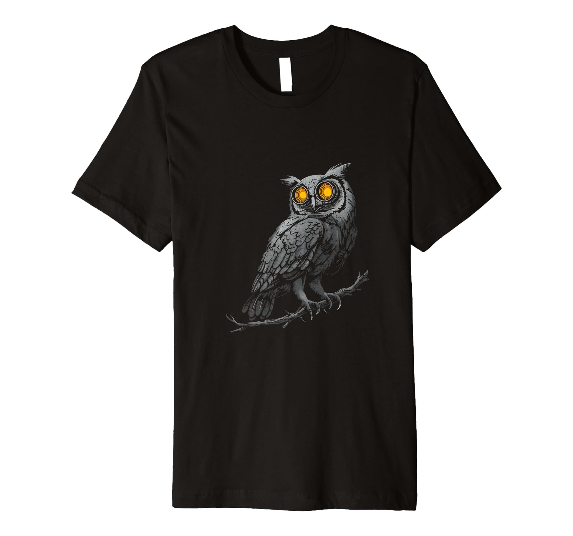 Owl Branch Camera Lenses As Eyes T-Shirt - Casual Everyday Wear Men Women - T-Shirt, Sweatshirt, Hoodie