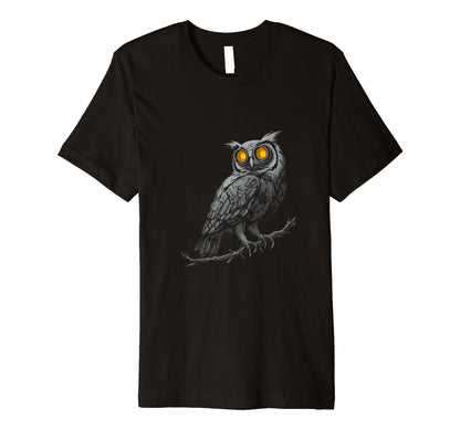 Owl Branch Camera Lenses As Eyes T-Shirt - Casual Everyday Wear Men Women - T-Shirt, Sweatshirt, Hoodie