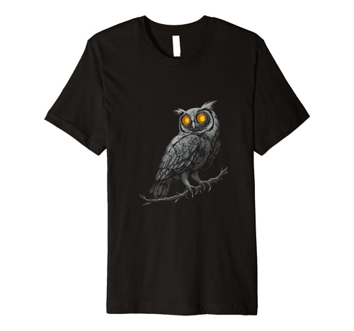 Owl Branch Camera Lenses As Eyes T-Shirt - Casual Everyday Wear Men Women - T-Shirt, Sweatshirt, Hoodie