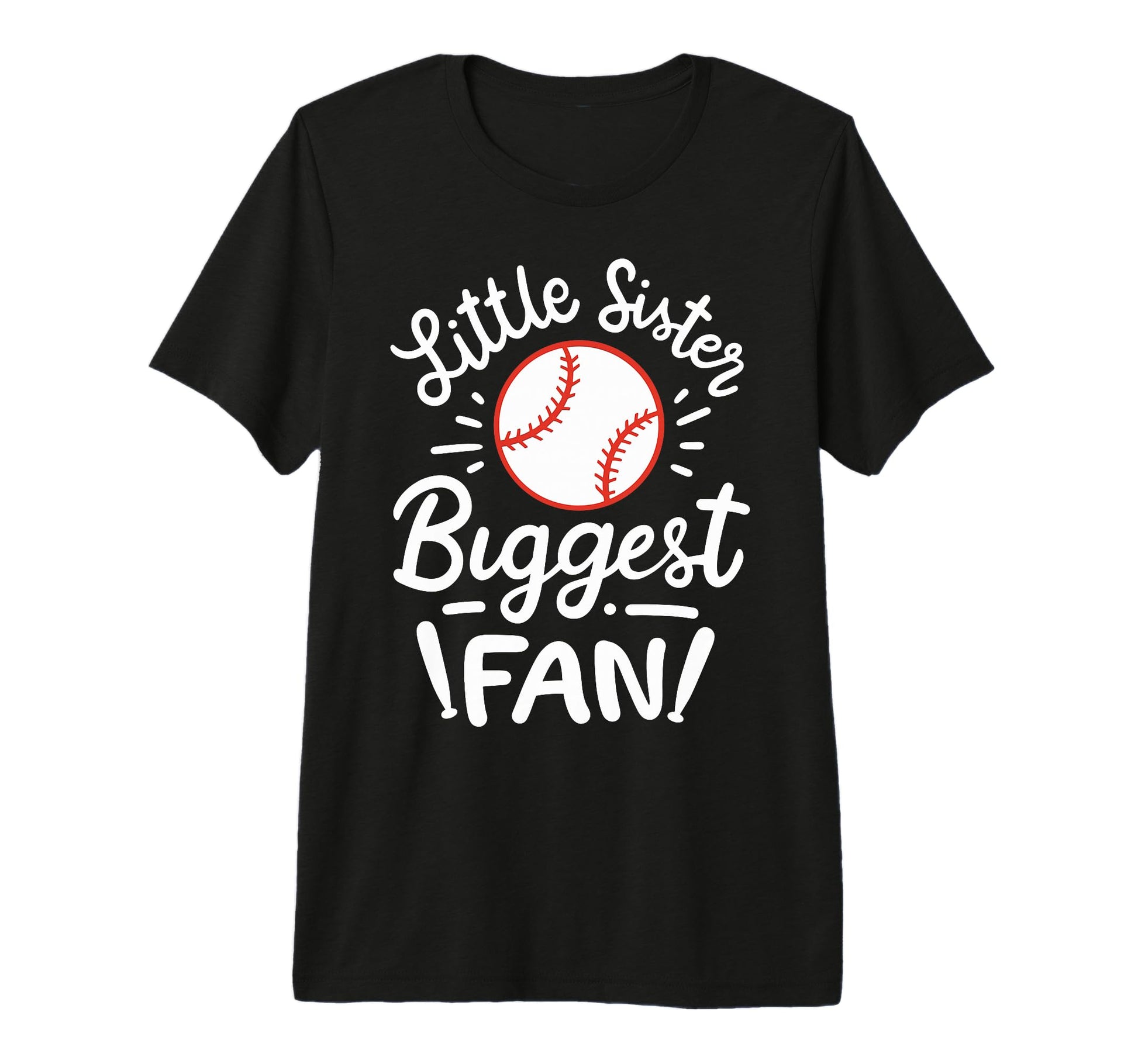 Baseball Little Sister Biggest Fan Tri T-Shirt - Aesthetic Graphic Unisex - T-Shirt, Sweatshirt, Hoodie