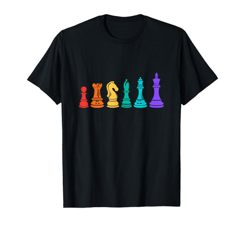 Chess Rainbow Pieces Chess Lover T-Shirt - Graphic Print Unisex - T-Shirt, Sweatshirt, Hoodie