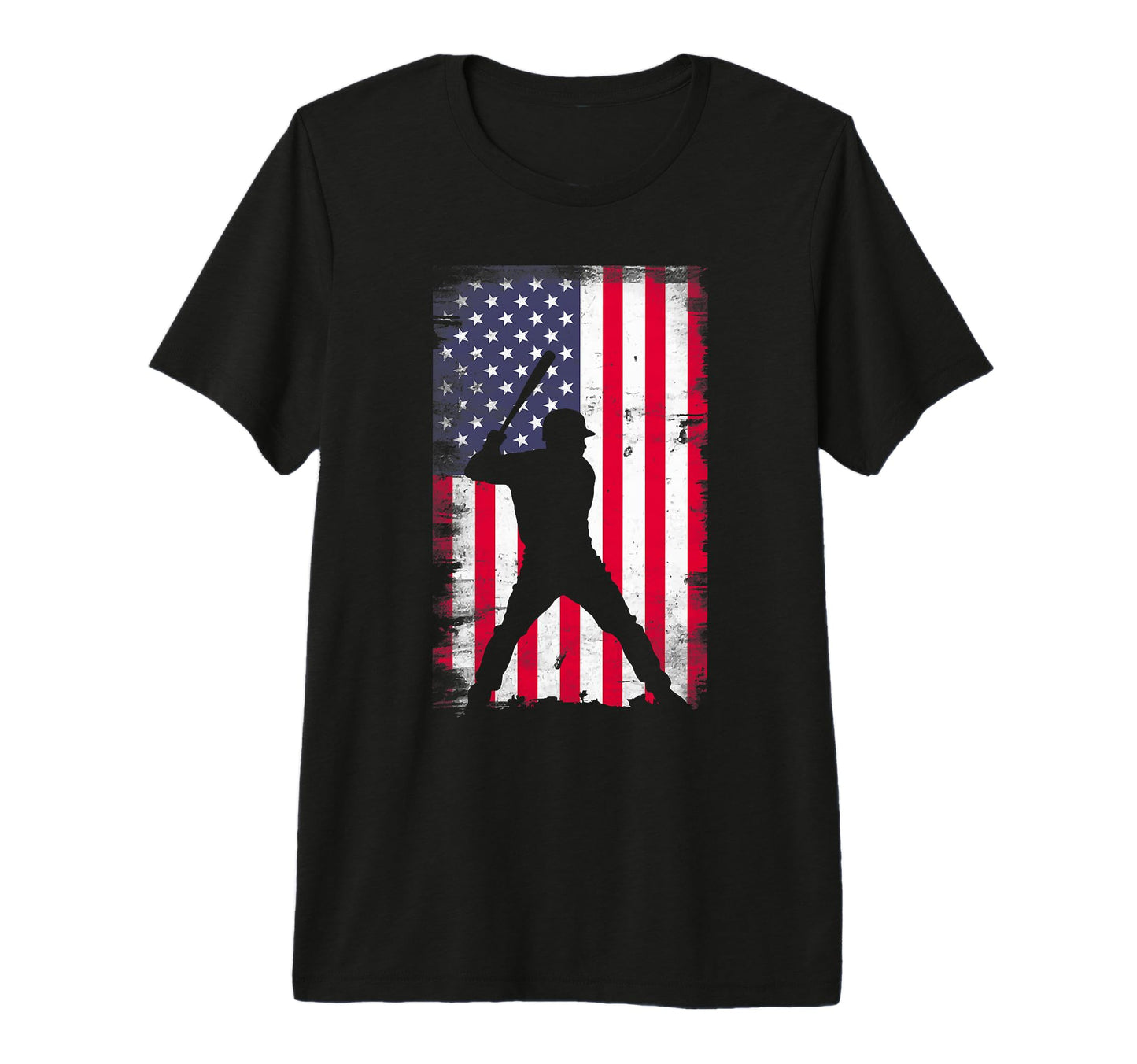 Baseball Usa Flag Patriotic Fourth T-Shirt - Minimalist Print Men Women - T-Shirt, Sweatshirt, Hoodie
