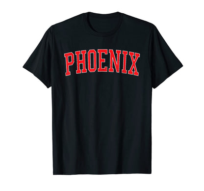 Phoenix Az Varsity Red Text T-Shirt - Unique Graphic Unisex - T-Shirt, Sweatshirt, Hoodie