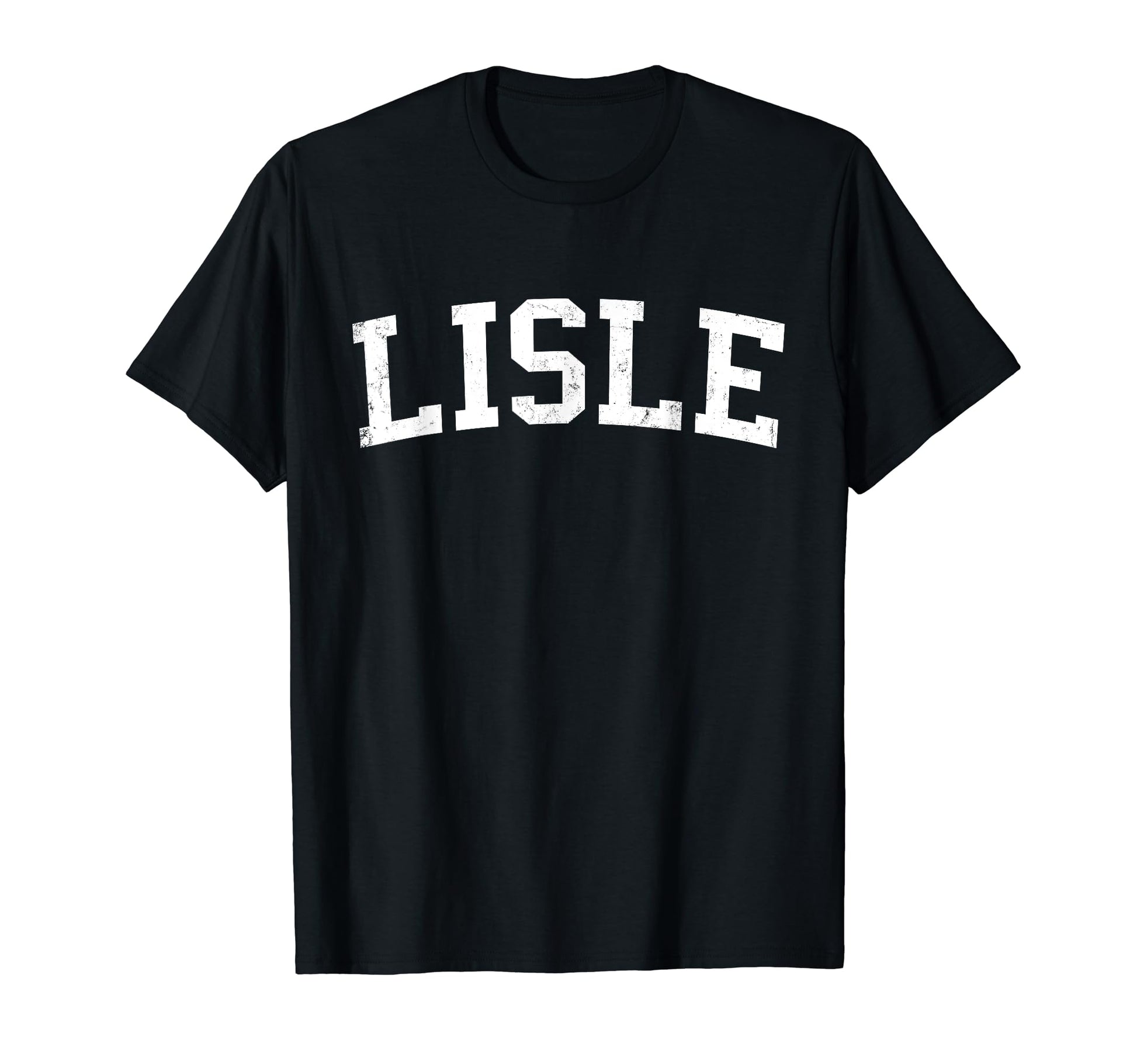 Lisle Il Distressed White Varsity T-Shirt - Custom Art Print Unisex - T-Shirt, Sweatshirt, Hoodie