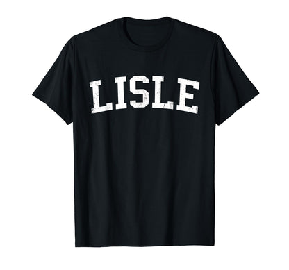 Lisle Il Distressed White Varsity T-Shirt - Custom Art Print Unisex - T-Shirt, Sweatshirt, Hoodie