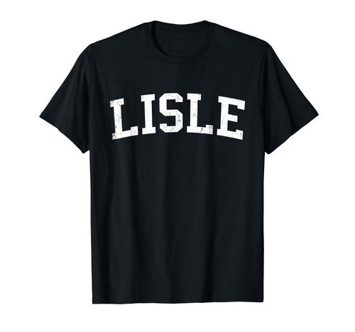 Lisle Il Distressed White Varsity T-Shirt - Custom Art Print Unisex - T-Shirt, Sweatshirt, Hoodie