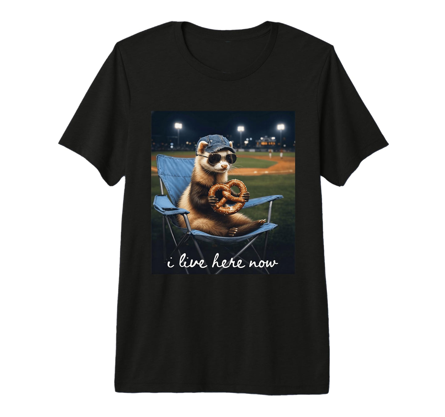 Funny Ferret Baseball Mom I Live T-Shirt - Fun Novelty Design for Adults - T-Shirt, Sweatshirt, Hoodie