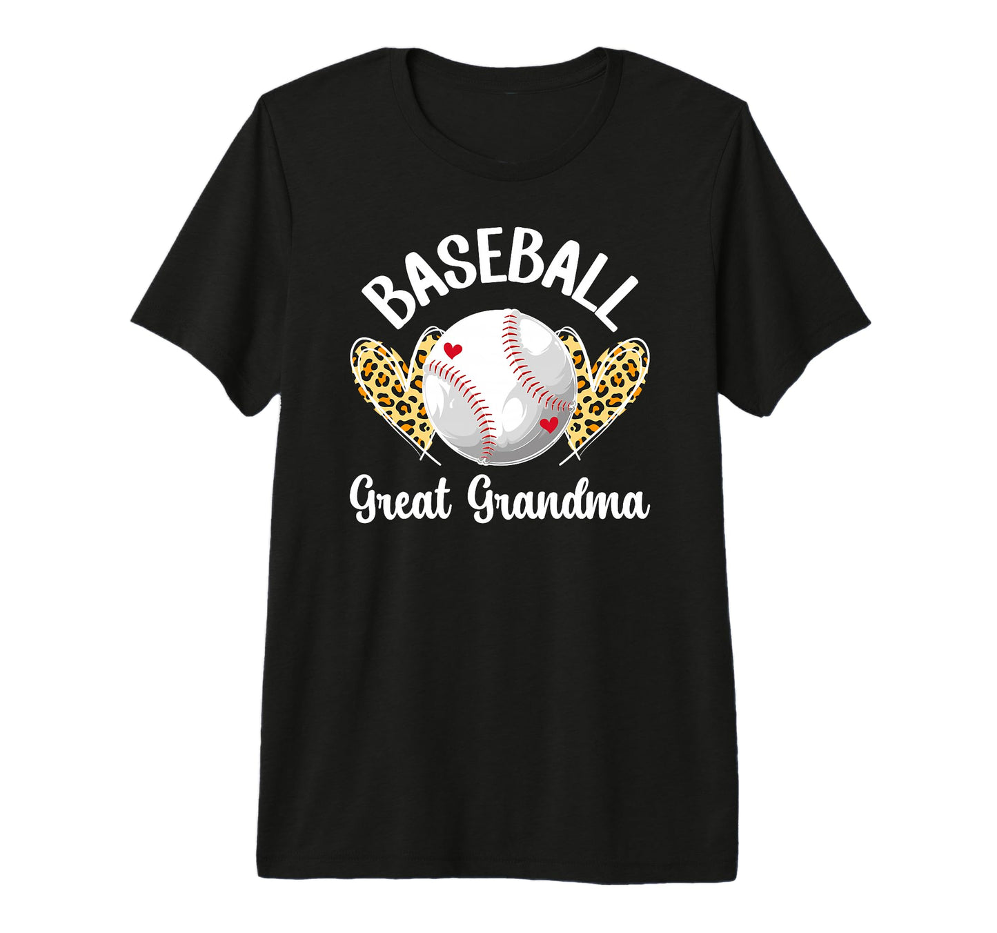 Baseball Great Grandma Hearts Baseball T-Shirt - Graphic Print for Adults - T-Shirt, Sweatshirt, Hoodie