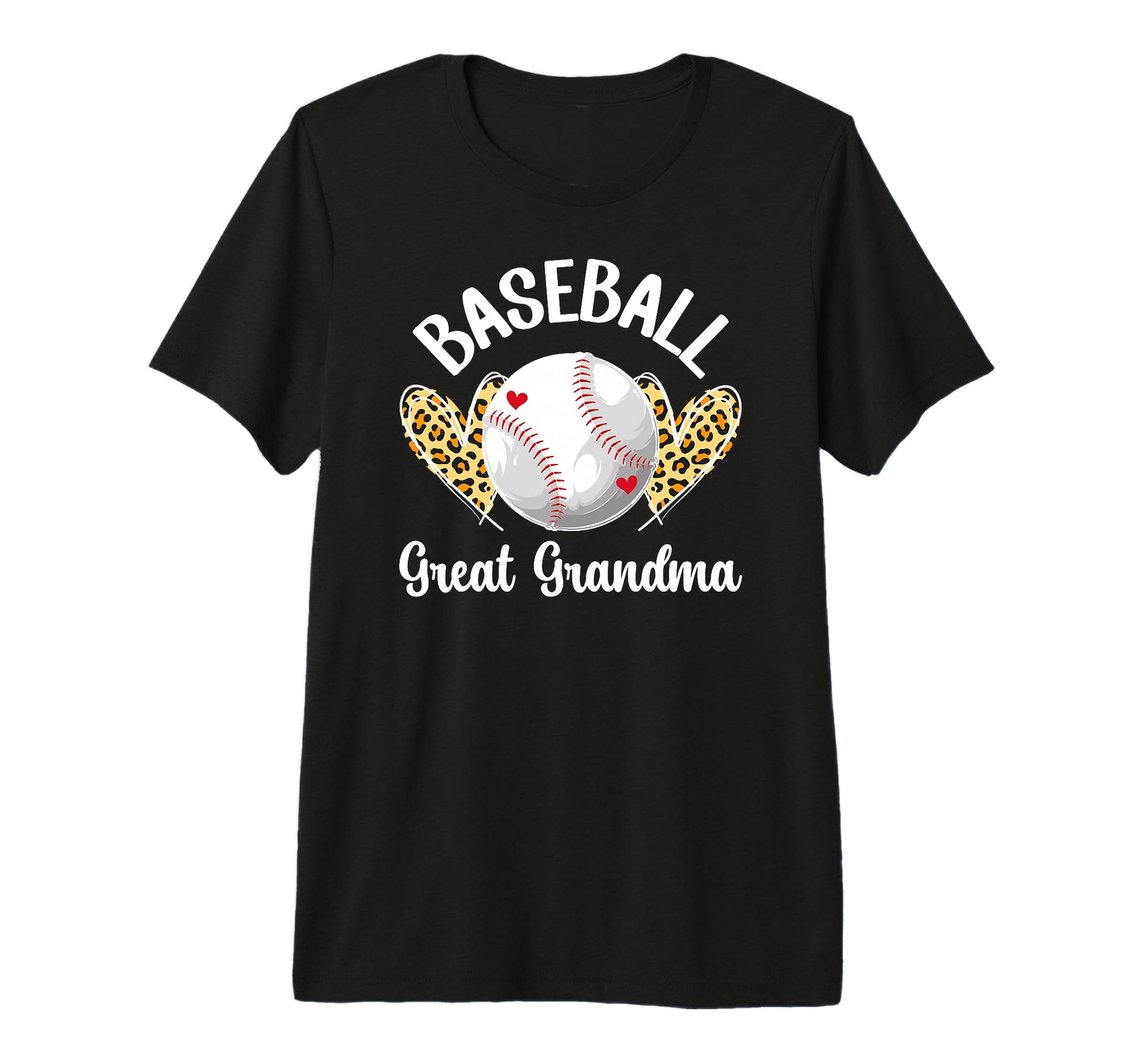 Baseball Great Grandma Hearts Baseball T-Shirt - Graphic Print for Adults - T-Shirt, Sweatshirt, Hoodie