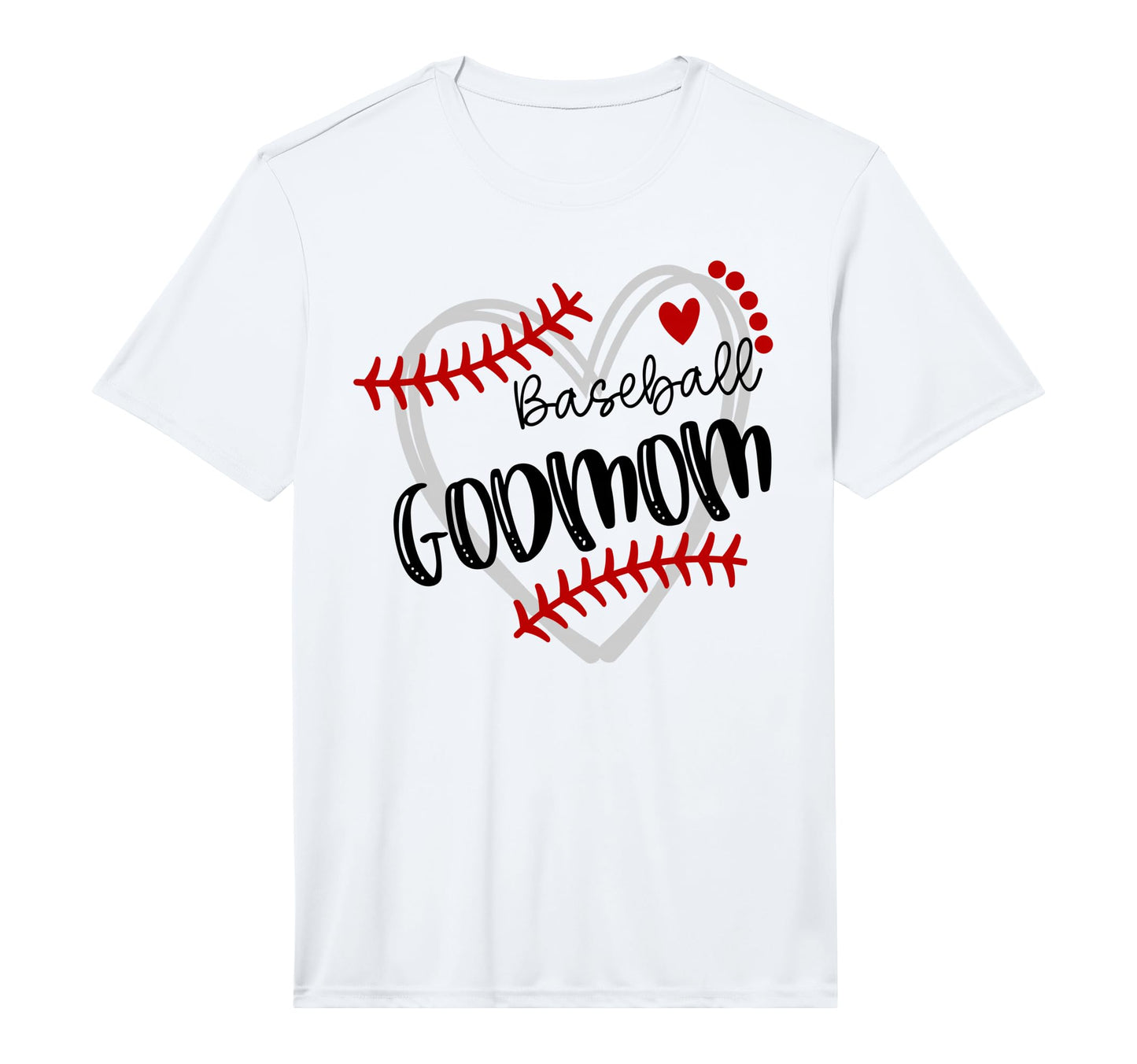 Personalized Baseball Heart Godmom T-Shirt - Unique Graphic for Adults - T-Shirt, Sweatshirt, Hoodie
