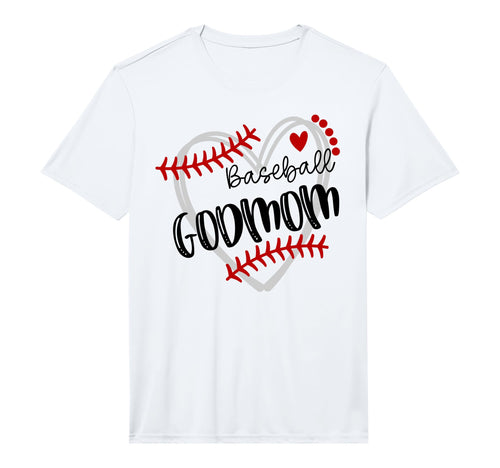 Personalized Baseball Heart Godmom T-Shirt - Unique Graphic for Adults - T-Shirt, Sweatshirt, Hoodie