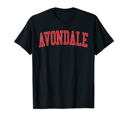 Avondale Az Varsity Red Text T-Shirt - Novelty Apparel for Adults - T-Shirt, Sweatshirt, Hoodie