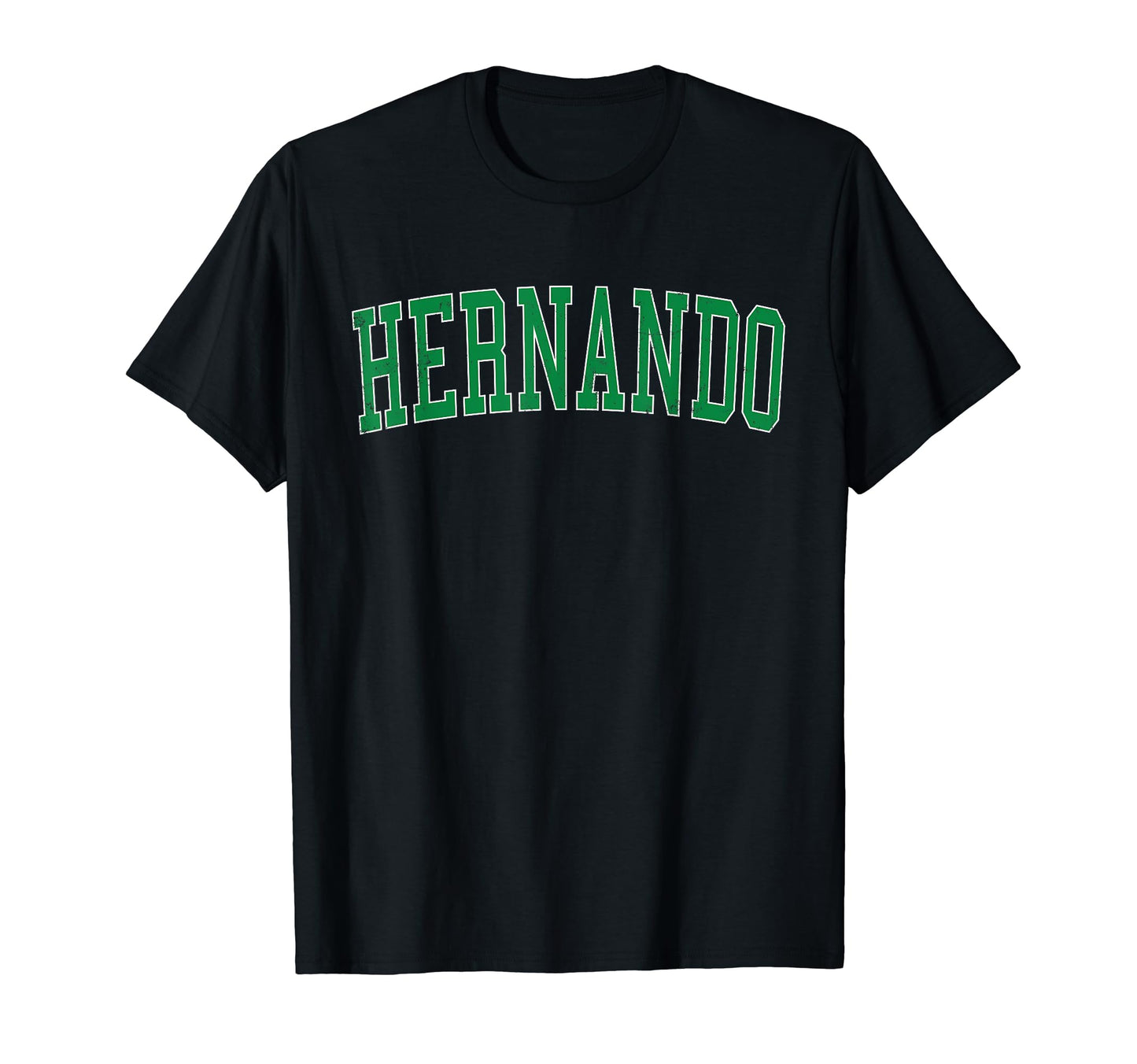 Hernando Ms Distressed Green Varsity T-Shirt - Fun Novelty Design Unisex - T-Shirt, Sweatshirt, Hoodie