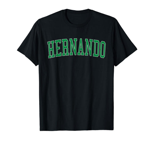 Hernando Ms Distressed Green Varsity T-Shirt - Fun Novelty Design Unisex - T-Shirt, Sweatshirt, Hoodie