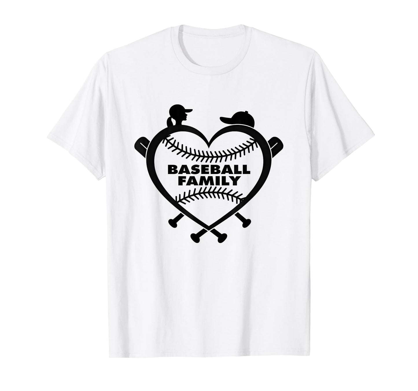 Baseball Family Sister Heart Love T-Shirt - Fun Novelty Design for Adults - T-Shirt, Sweatshirt, Hoodie
