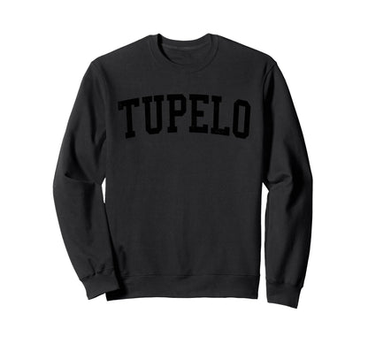 Tupelo Ms Distressed Black Varsity Sweatshirt - Novelty Apparel Men Women - T-Shirt, Sweatshirt, Hoodie
