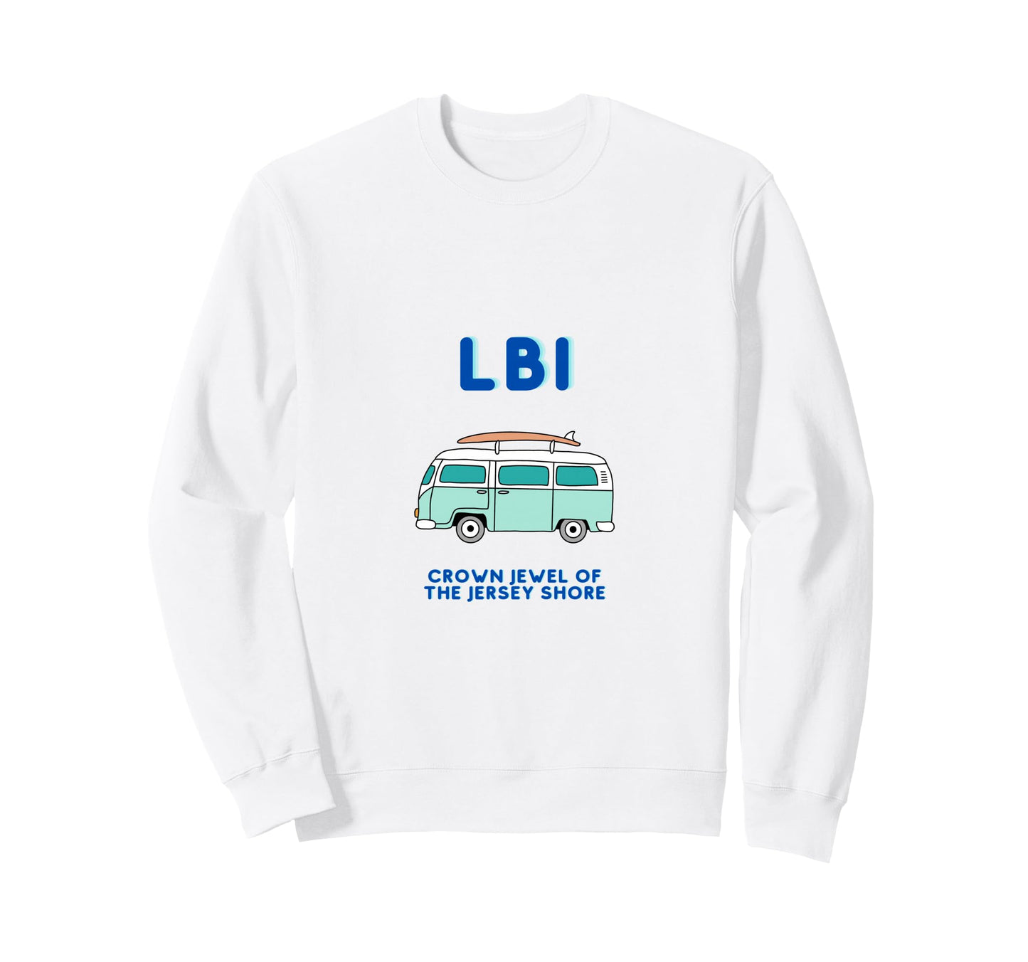 Lbi Crown Jewel Jersey Shore Sweatshirt - Minimalist Print Unisex - T-Shirt, Sweatshirt, Hoodie
